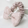 Bow Ponytail Holder with Charm - Dusty Rose