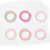 Tangle-Free Spiral Hair Ties - Set of 6 - Peach