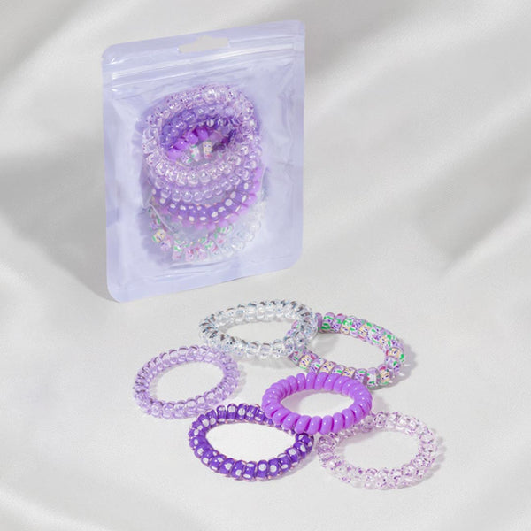 Tangle-Free Spiral Hair Coils - Set of 6 - Purple
