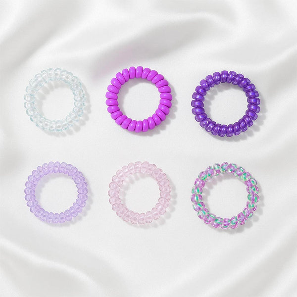 Tangle-Free Spiral Hair Coils - Set of 6 - Purple