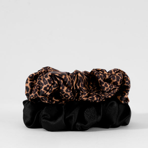 Lea Noir Scrunchies - Set of 2 - Brown