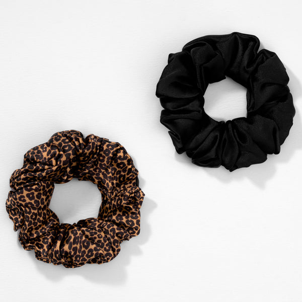 Lea Noir Scrunchies - Set of 2 - Brown