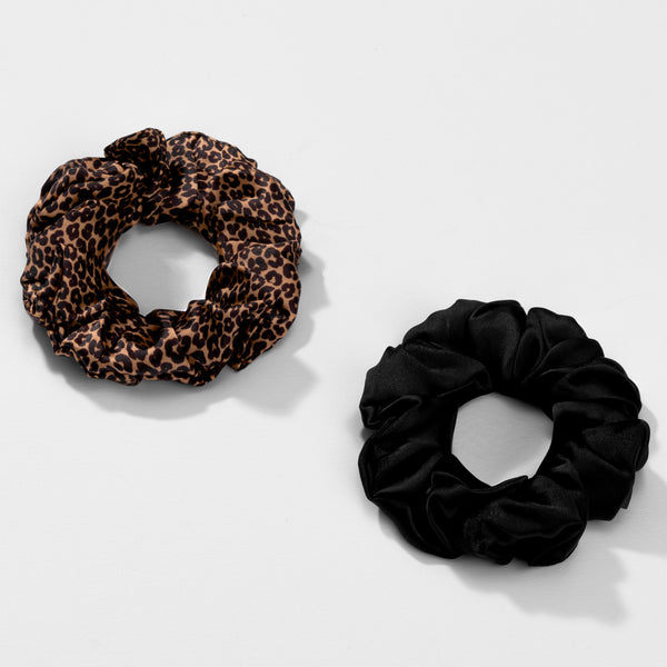 Lea Noir Scrunchies - Set of 2 - Brown