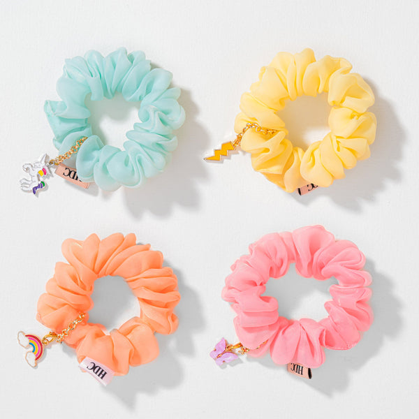 Charm-ed Organza Scrunchies - Set of 4 - Multi
