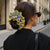 Black Gingham Oversized Ruffle Scrunchie