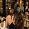 Black Gingham Oversized Ruffle Scrunchie