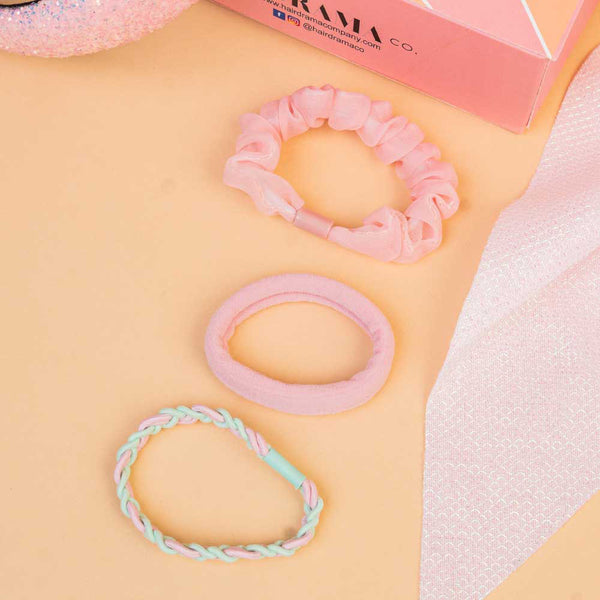 Sparkle & Shine Gift Box with 1 Shimmer Hair Band, 1 Hair Shimmer Bow & 3 Hair Ties - Pink