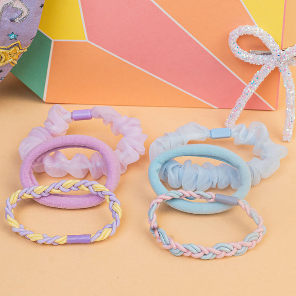 Purple Unicorn Gift Box with 1 Knotted Hair Band, 1 Glitter Hair Bow & 6 Hair Ties