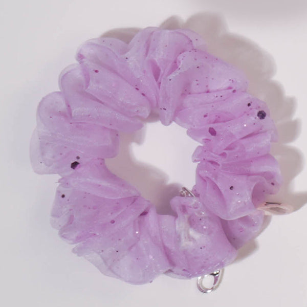 42 Pieces Barbie Glam DIY Gift Box with 1 Detangling Hair Brush, 7 Charms, 1 Hair Band, 1 Bag Charm, Holographic Pouch & more - Purple