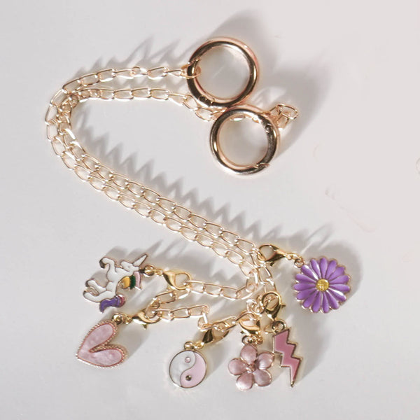 73 Pieces Sunset Luxe DIY Gift Box with 1 Detangling Hair Brush, 1 Embroidered Hair Band, 35 Charms, 1 Bag Charm & more - Orange