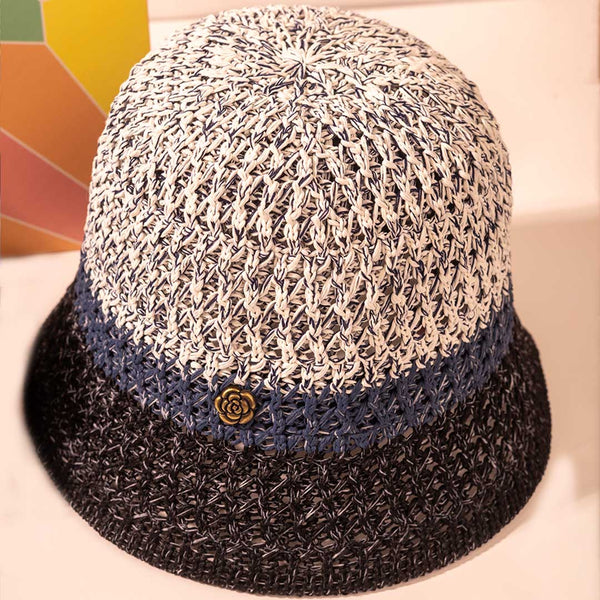 Beach Essential Gift Box with 1 Embroidered Hair Band, 1 Crochet Hat & 3 Scrunchies - Blue