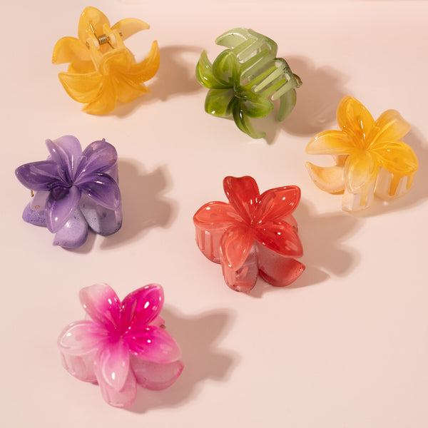 Rainbow Barbie Gift Box with 2 Crystal Hair Bands, 6 Flower Claw Clips & 10 Charm-ed Hair Pins - Multi