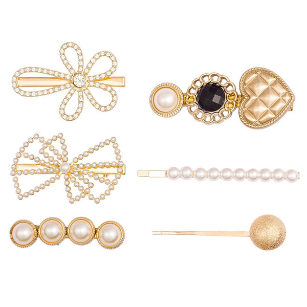 Pearl Hair Pins - Set of 6 - Multi