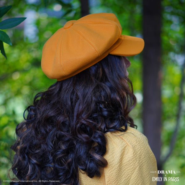 HDC X Emily In Paris Mustard Beret with Metal Bonjour Broach