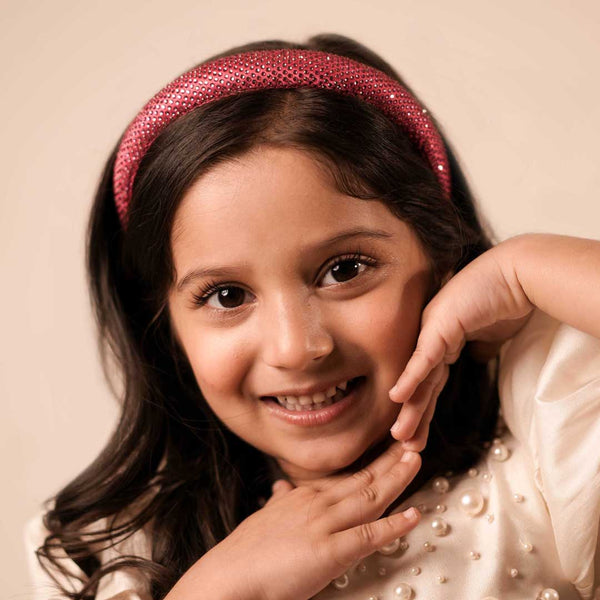 Barbie Rhinestone Gift Box with 2 Puff Hair Bands with Barbie Charms - Pink & Purple