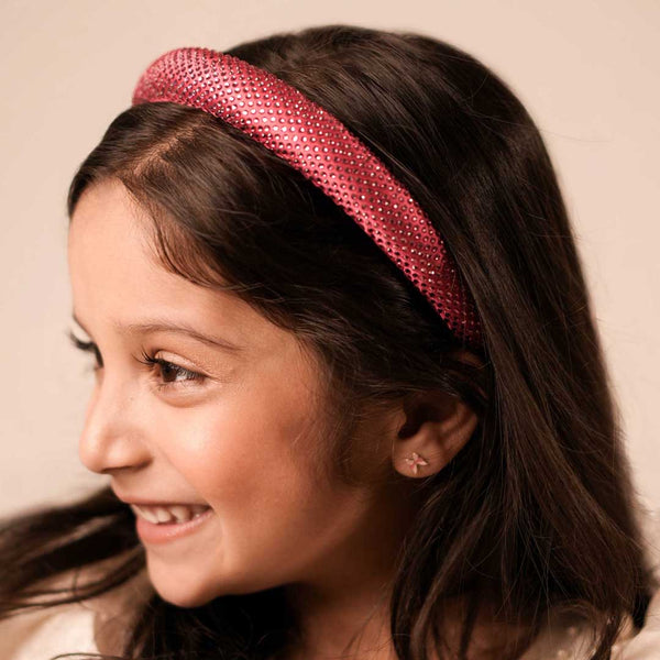 Barbie Rhinestone Gift Box with 2 Puff Hair Bands with Barbie Charms - Pink & Purple