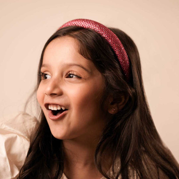 Barbie Rhinestone Gift Box with 2 Puff Hair Bands with Barbie Charms - Pink & Purple