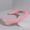 Pearls & Crystals Puff Hair Band - White & Pink