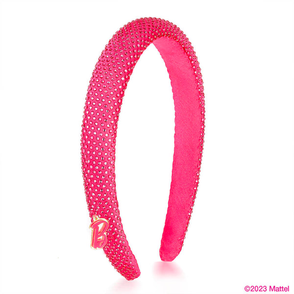 Barbie Rhinestone Puff Hair Band with Barbie Charm - Hot Pink