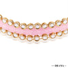 Gold Plated Hair Band with Light Pink Crystals and Transparent Stones