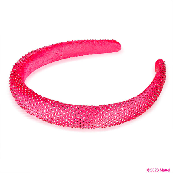 Barbie Rhinestone Puff Hair Band with Barbie Charm - Hot Pink