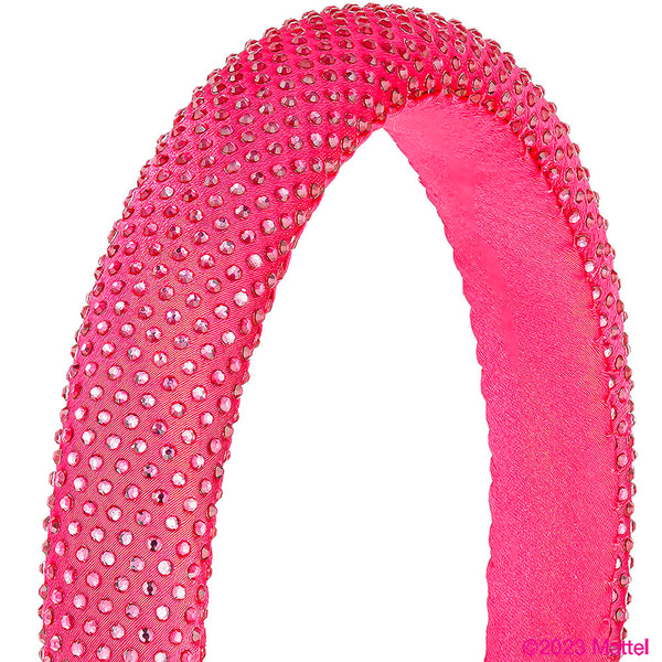 Barbie Rhinestone Puff Hair Band with Barbie Charm - Hot Pink
