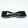 Embellished Crystal Hair Bow Alligator Clip - Black