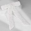 Embellished Pearl Hair Bow Barrette Clip - White