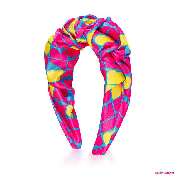 Barbie Satin Ruffle Hair Band - Pink, Blue & Yellow