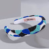 Embellished Evil Eye Puff Hair Band - Blue