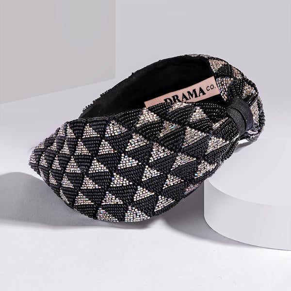 Selene Knotted Hair Band - Black & Silver