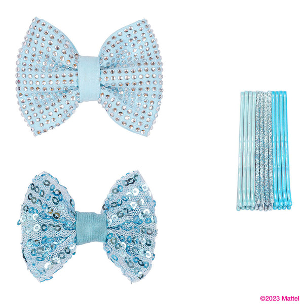 Barbie Kids Glam Gift Box with 2 Puff Hair Bands with Barbie Charm, 2 Hair Bows & 12 Hair Pins