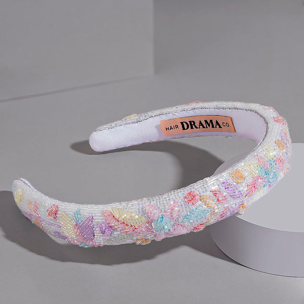 Glam Gift Box with 2 Embroidered Puff Hair Bands - Pastel