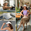 Soft ribbed textured visor with wide brim and breathable comfort - summer sun cap accessory