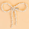 Embellished Pearl & Crystal Beads Hair Bow Alligator Clip - Off-White