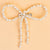 Embellished Pearl & Crystal Beads Hair Bow Alligator Clip - Off-White
