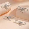 Silver Crystal Hair Bows Alligator Clip - Set of 4