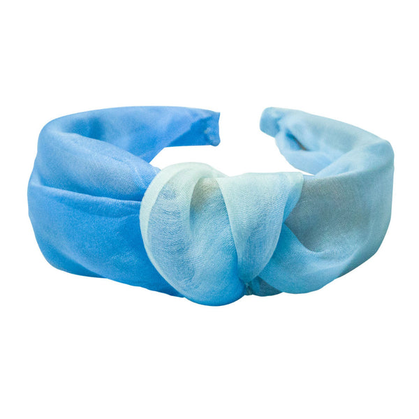 Organza Knotted Headband- Blue Shaded