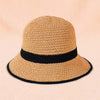 Crochet Bucket Hat - Tan & Black