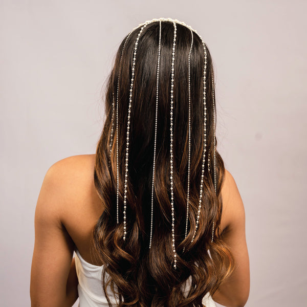 Tassel Pearl Hair Band - Off-White