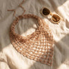 Crochet headscarf in dull gold - versatile boho wrap for every occasion