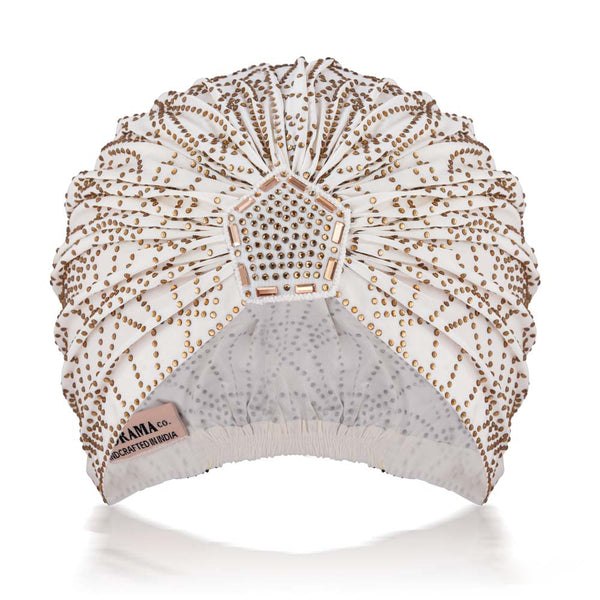 Bling Gift Box with 1 Crystal Turban, 1 Embellished Hair Bow and 4 Embroidered Hair Pins- Gold