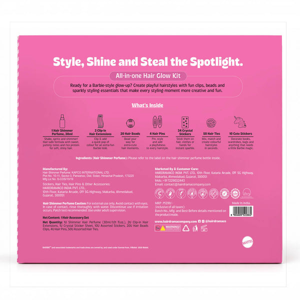 Barbie All-in-one Hair Glow Kit - Pink