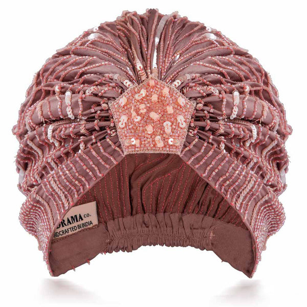 Bling Gift Box with 1 Embroidered Turban, 1 Crystal Hair Bow and 2 Crystal Hair Bands - Rose Gold