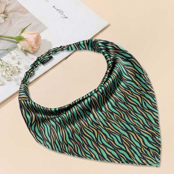 Zebra Patterned Headscarf - Green