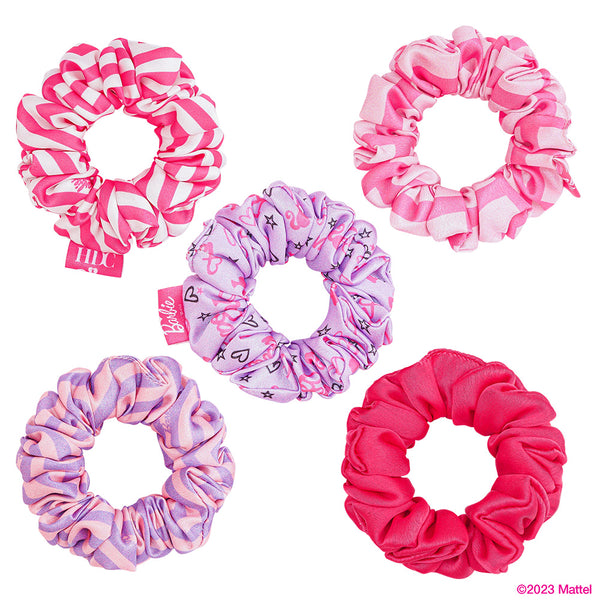 Barbie Satin Scrunchies - Set of 5 - Shades of Pink