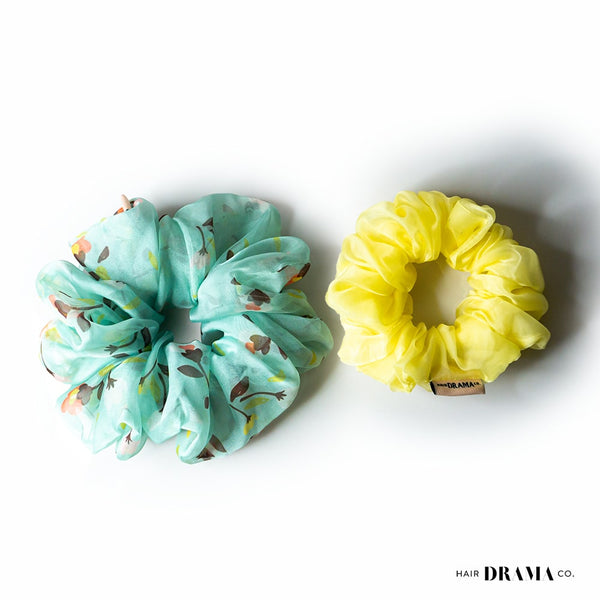 Blossom Glass Tissue Scrunchies - Set of 2