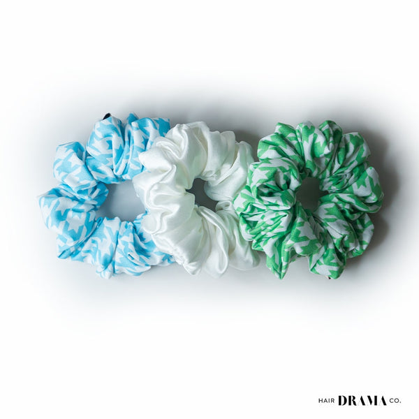 Houndstooth Scrunchies - Set of 3