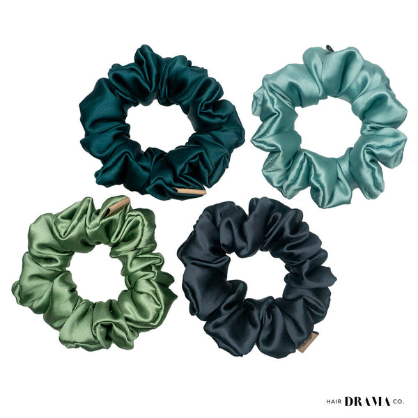 Oriental Satin Scrunchies - Set of 4