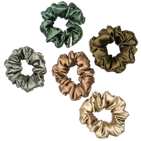 Classic Nudes Satin Scrunchies - Set of 5
